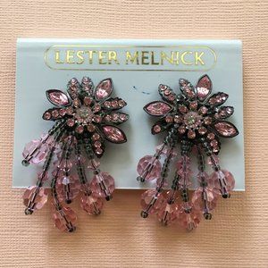 Lester Melnick Pink and Silver Earrings GC